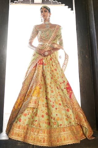 Aditi Gupta Kani Flower Print Bridal Lehenga Set 