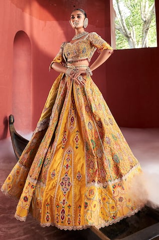 Aditi Gupta Panelled Embroidered Bridal Lehenga Set 