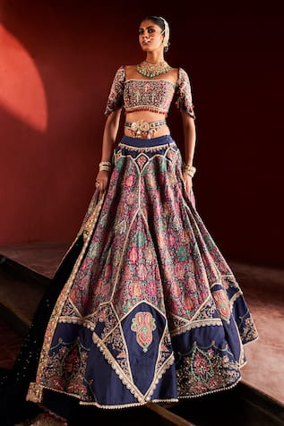 Buy Anushree Reddy Pink Banarasi Silk Lehenga Set Online | Aza Fashions |  Silk lehenga, Lehenga saree design, Designer bridal lehenga