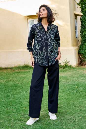 Grassroot By Anita Dongre Lush Sewa Hand Embroidered Shirt & Pant Set 