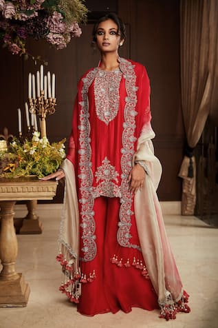 Prisho Gul Zardozi Embroidered Kurta Sharara Set 