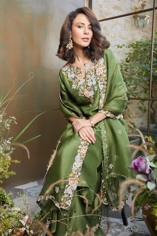 Prisho Florence Zardozi Embroidered Kurta Sharara Set 