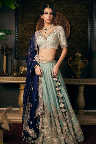 Prisho Florid Zardozi & Dori Embroidered Bridal Lehenga Set 