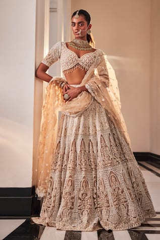 Kalighata Avni Hand Embroidered Bridal Lehenga Set 