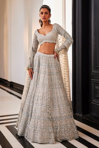 Kalighata Enigma Hand Embroidered Bridal Lehenga Set 