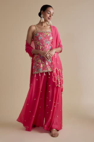 Keith Gomes Cutdana Embellished Kurta Palazzo Set 