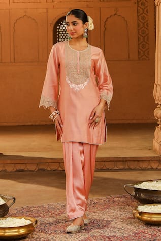 Sheetal Batra Arisa Silk Chanderi Kurta With Dogri Salwar 