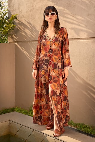 ZiP by Payal & Zinal Sunset Serenade Printed Kaftan 