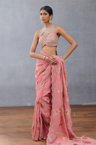 Torani Dil Ruba Safiyya Embroidered Halter Neck Blouse 