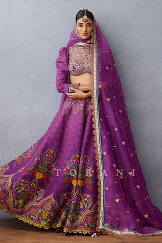 Torani Mughal Floral Embroidered Lehenga Set 