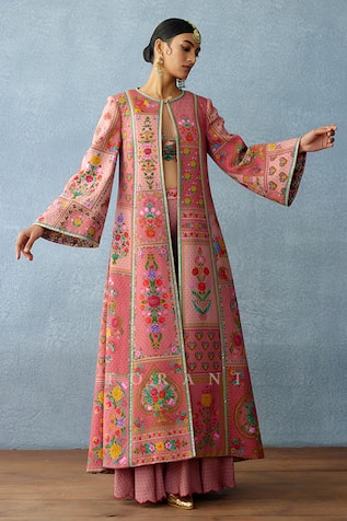 Torani Dil Ruba Akena Printed Jacket Palazzo Set 