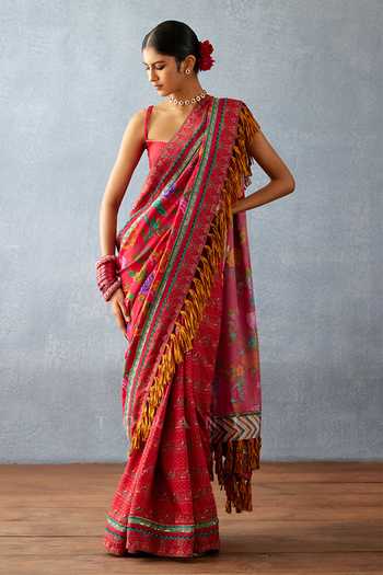 Torani Dil Surkh Gazal Floral Print Saree 