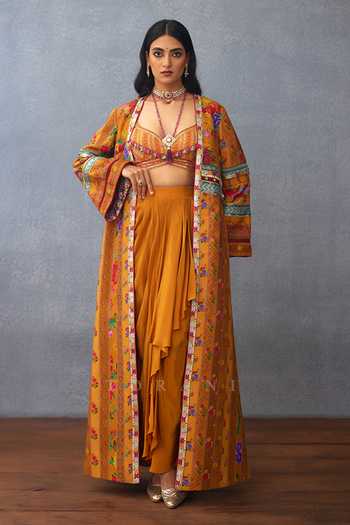 Torani Dil Seher Airi Printed Jacket & Dhoti Pant Set 