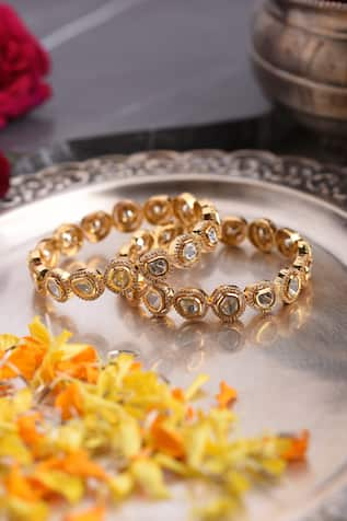 PREETI MOHAN Aprajita Polki Embellished Bangles - Set of 2 