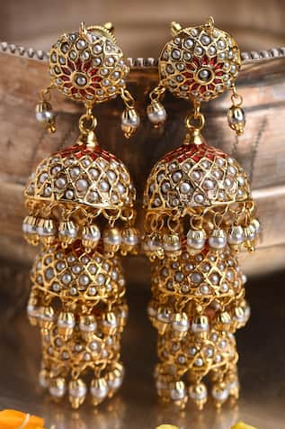 PREETI MOHAN Venya Embellished Jhumka Earrings 