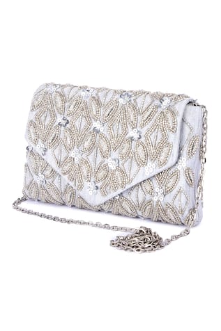 The Purple Sack Cutdana Embroidered Clutch 