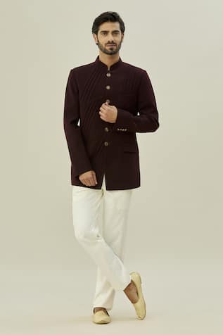 Aryavir Malhotra Pintuck Bandhgala & Pant Set 