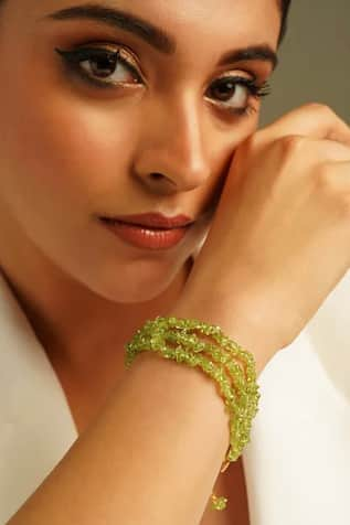 Kastiya Jewels Peridot Gemstone Layered Bracelet 