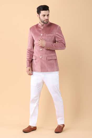 Manish Nagdeo Velvet Bandhgala With Trouser 