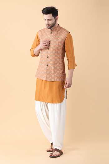 Manish Nagdeo Digital Mandala Print Bundi Kurta Set 