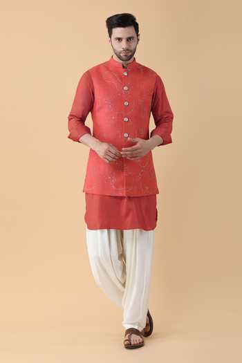 Manish Nagdeo Ivy Dori Sequin Embroidered Bundi Set 