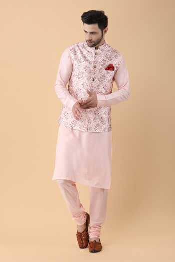 Manish Nagdeo Blossom Print Bundi Kurta Set 