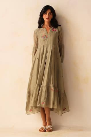 Begum Chinaar Embroidered Dress With Slip 