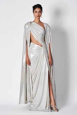 Annie Liquid Jersey Saree Gown 