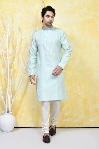 Resham Floral Blossom Woven Kurta Set 