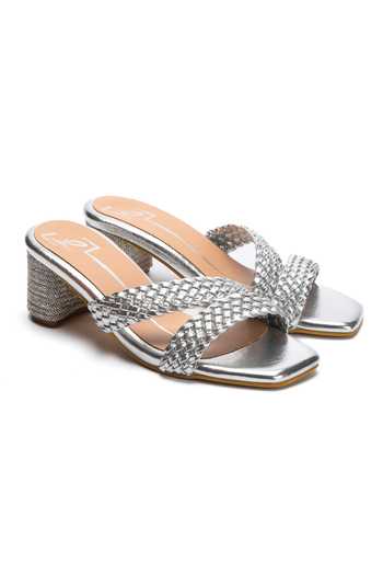 Nidhi Bhandari Braided Pattern Strap Block Heels 