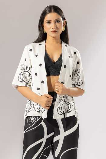 Thee Modern Roots Art Nouveau Bloom Print Kimono Jacket 