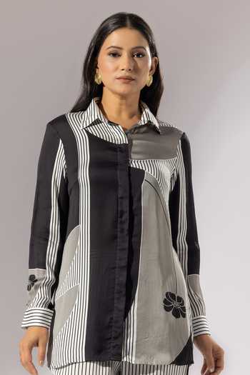 Thee Modern Roots Striped Florin Print Shirt 