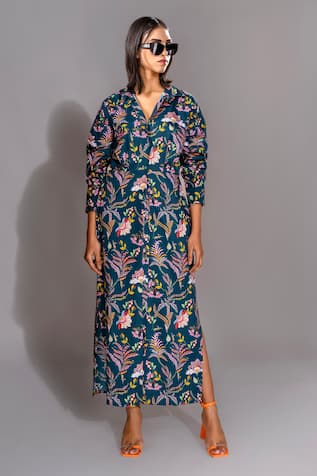 Shruti S Botanic Print Shirt Dress 