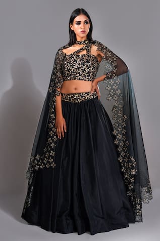 Shruti S Sequin Embroidered Blouse Lehenga Set 