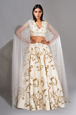 Shruti S Floral Sequin Embroidered Lehenga Set 