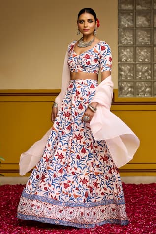 Baaro Masi Floral Print Lehenga Set 