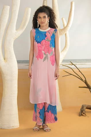 PREETI MEHTA Floral Print Straight Kurta & Pant Set 