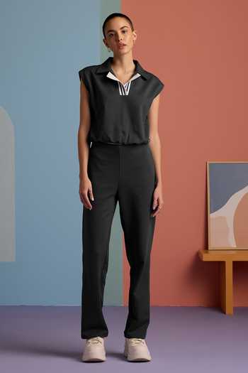 Muvazo Carbon Twist Cropped Top With Pant 