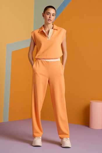 Muvazo Tangerine Twist Cropped Top With Pant 