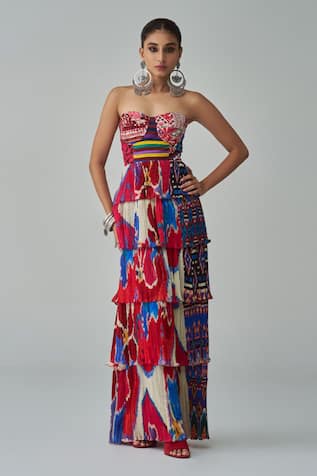 Saaksha & Kinni Helena Abstract Print Dress 