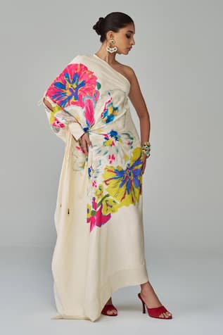 Saaksha & Kinni Alana One-Shoulder Floral Print Kaftan 