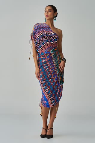 Saaksha & Kinni Mira Abstract Ikat Print Dress 