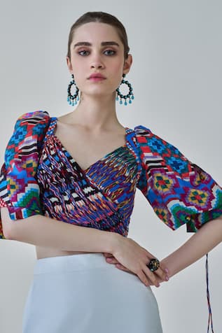 Saaksha & Kinni Alice Ikat Print Blouse 