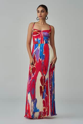 Saaksha & Kinni Kiara Ikat Print Maxi Dress 