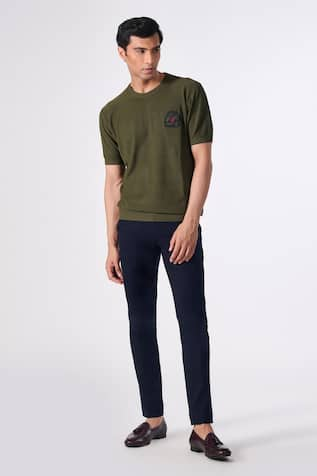 S&N by Shantnu Nikhil Placement Crest Knitted T-shirt 