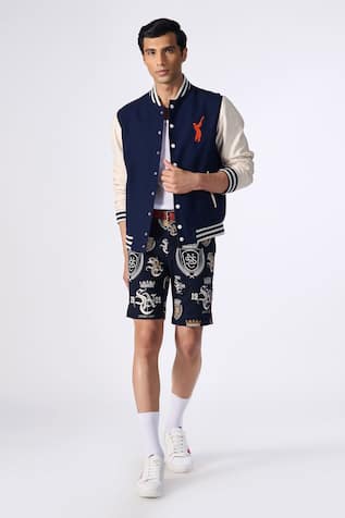 S&N by Shantnu Nikhil Batsman Logo Varsity Jacket 