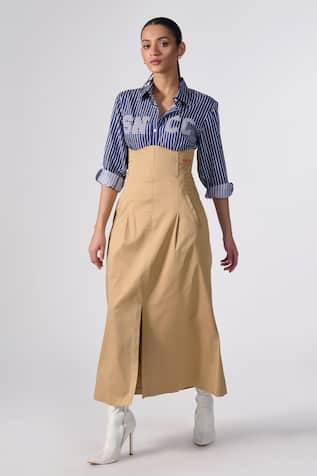 Shop Designer Beige Skirts for Women Aza Fashions Online