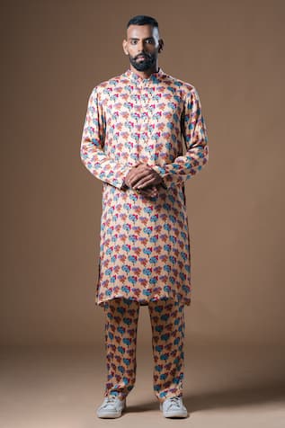 KHUSHBOO HARAN BORKAR Japanese Tree Print Kurta & Pant Co-ord Set 