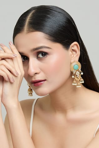 Samyukta Singhania Jadau Embellished Dangler Earrings 