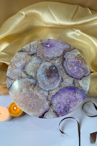 Round Agate Cake Stand 